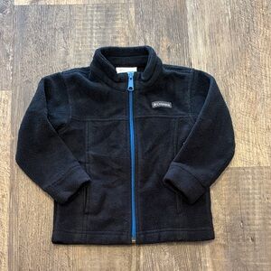 Columbia‎ Black Fleece Jacket with Bright Blue Zipper